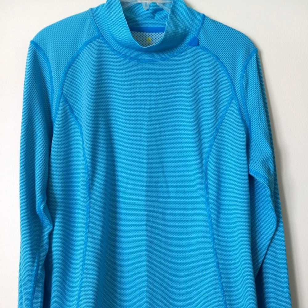 Xersion mock neck long sleeve running top blue XL